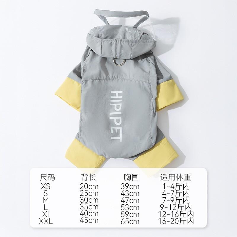 Waterproof Dog Raincoat Full-Body Cover Small Medium Dogs Teddy Style Outdoor Rain Protection