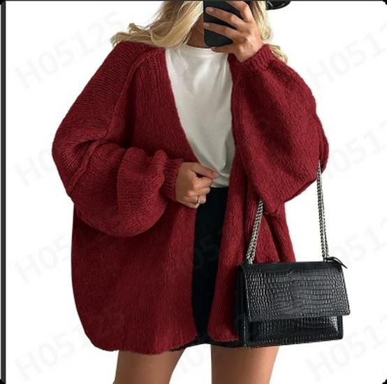 

2025 Autumn/Winter Women s European & American Casual Knitted Loose Cardigan Sweater XXL