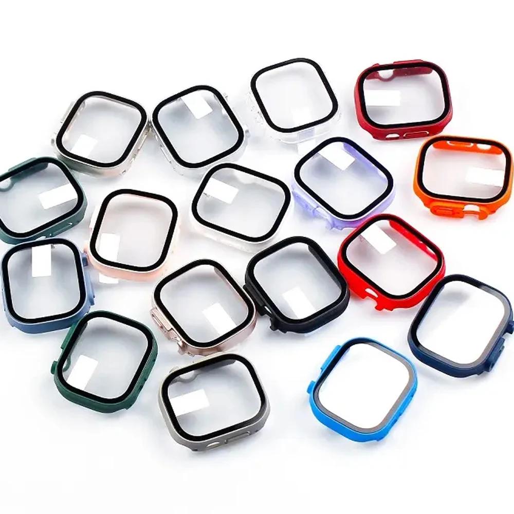Tempered Glass+Cover For Apple Watch Ultra 3 2 1 49mm PC Bumper Screen Protector Case for iWatch Series Ultra 3 49mm Accessories
