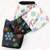 Colorful Embroidered PU Leather Putter Protective Headcover with Magnetic Buckle.