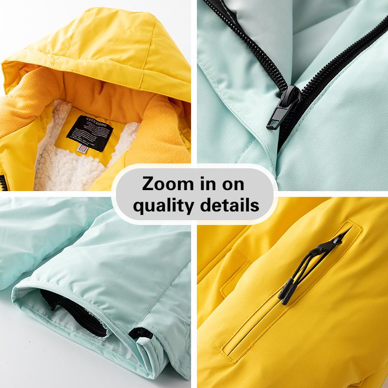 Winter Children's Skiing Suit for Boys and Girls Windproof and Waterproof Thick Coat for Warmth and Snow Playing Ski Suit