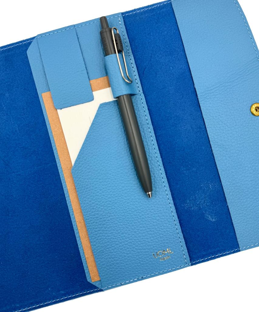 UOML Genuine Leather Planner Cover, Made In Japan (Light Blue, Hobonichi Techo Weeks)