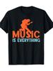 Music Is Everything Graphic T-Shirt for Men - 100% Cotton, Short Sleeve, Loose