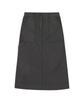 Yunibeosyeolobeolol Slub Fatigue Long Skirt Black
