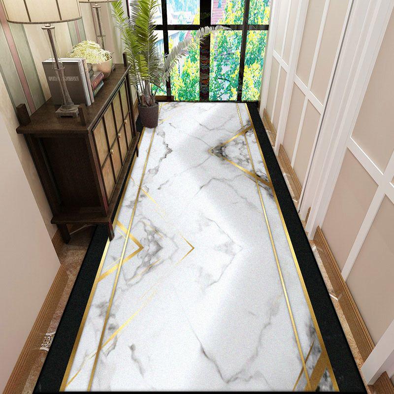 Europäischer Luxus Langer Flur Teppich Marmor Dekoration Wohnzimmer Läufer Teppich Hotel Halle Treppe Durchgangsmatten Anpassbar
