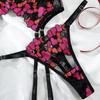 Embroidered Lace Lingerie Set: 4-Piece Transparent Bra & Panties