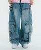 VENHIT Washed Cargo Denim Pants