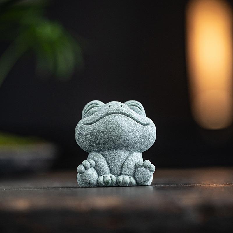 

Zen Stone Frog Tea Pet Miniature Garden Fairy Fish Tank Decor Gongfu Tea Accessories Home Decor