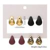 Hot-selling water drop stud earrings set, simple and versatile resin earrings, fashionable geometric earrings, multi-color optional