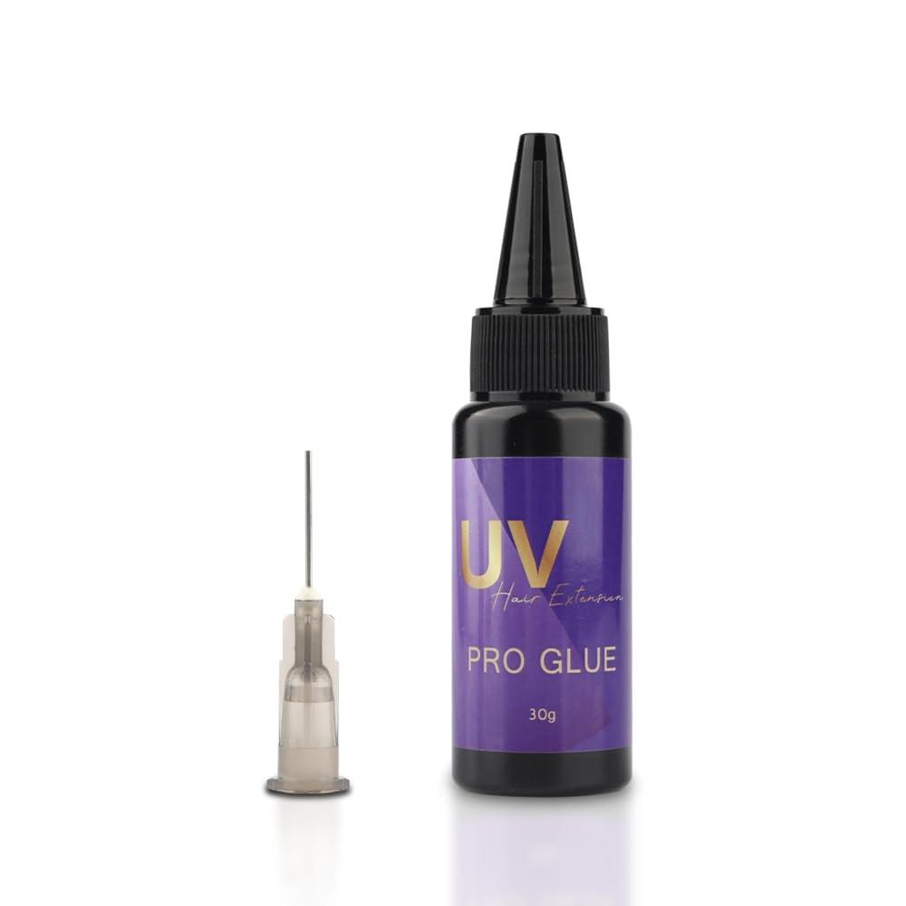 30g UV Hair Extension Pro Glue, Fast‑Drying Invisible Hair Bonding Adhesive, Super Strong Hold Safe for Sensitive Skin UV Lamp Hair Extensions Tool