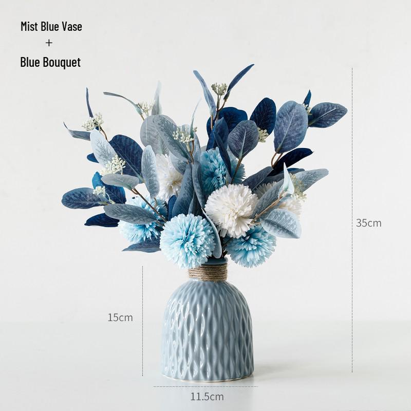 Yapay Çiçek Aranjmanları İçin Zarif Seramik Vazo - Oturma Odası veya Yemek Masası Dekorasyonu İçin Mükemmel