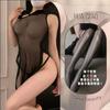 Sex underwear retro sexy cheongsam hollow chest mesh see-through nightdress women flirting sex underwear transparent