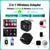2-in-1 USB Wireless CarPlay Adapter for iPhone and Android Auto Adapter 5.8GHz WiFi Automatic Connection Wired To Wireless