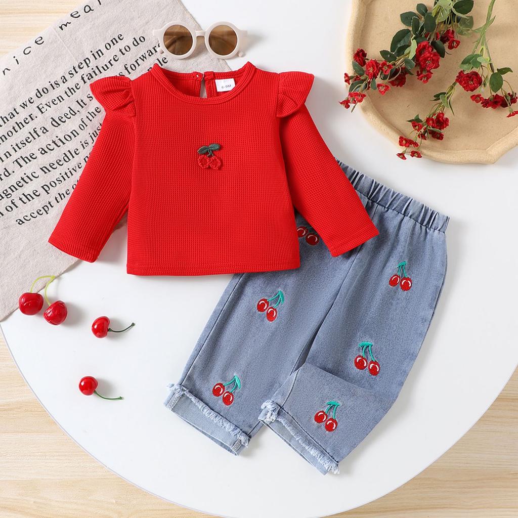 Kids Casual Long-Sleeve Set, Comfortable Daily Wear Outfits