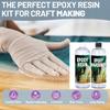 10,4/17,6/33,6 oz Sady epoxidové pryskyřice Křišťálově čisté Lesklé Nežloutnoucí Snadné míchání Pro nátěr stolů Kreslení Slídový prášek & Formy