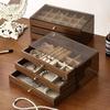 Exquisite Walnut Storage Box Ring Necklace Bracelet Jewelry Earrings Stud Earrings Multi Layer Jewelry Box Home Organizer