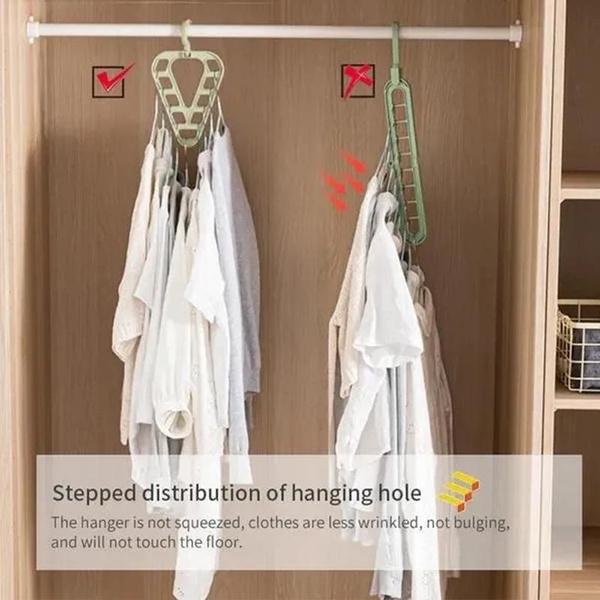 2 Stück Kleiderbügel Schrank 9-Loch Kleidung Multifunktionale Trockengestelle Organizer Platzsparend Kleiderschrank Schalaufbewahrung Kleiderbügel