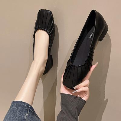Módní Retro Design Skládané Jednoduché Boty 2024 Nové Mary Jane se Čtvercovou Špičkou Dámské Boty pro Každodenní Dojíždění Zapatillas De Deporte