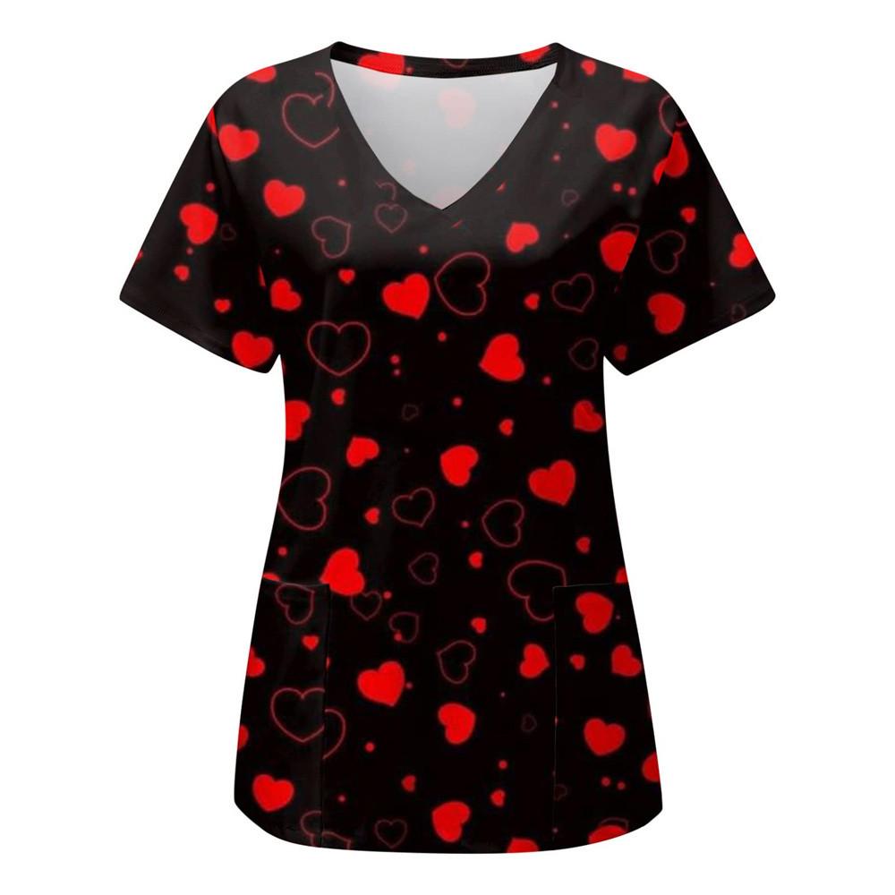 

Love Nursing Scrubs Топи Уніформа медсестри Футболка з 3d-принтом тварин Жіноча мода Комбінезон з V-подібним вирізом Кишеня Медична уніформа Робочий одяг L