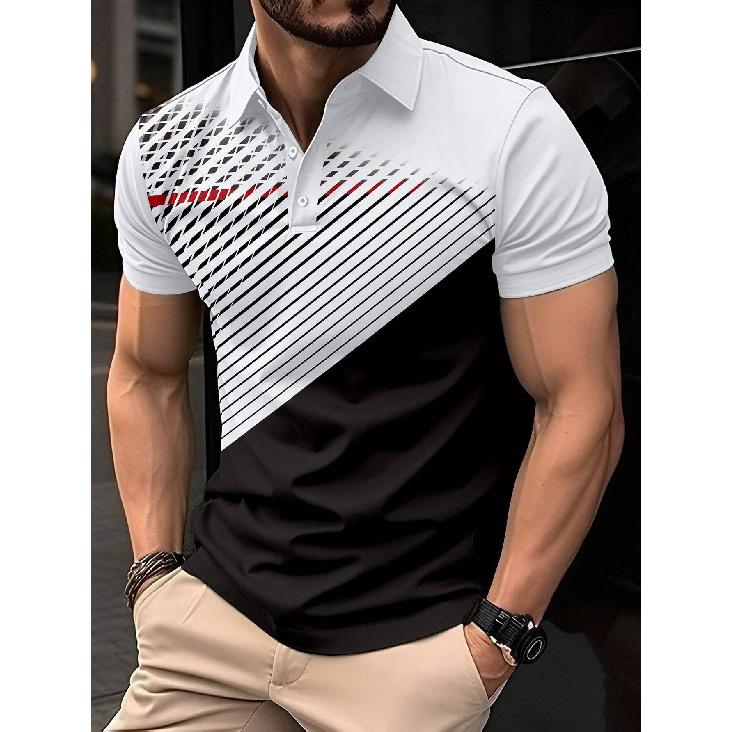 2026 3D Digital Simple Color Print Series Men s Polo Shirt Short Sleeve Top Men s Trendy Polo S