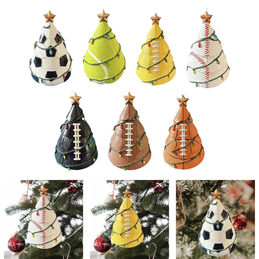Football Christmas Tree Decoration Reusable Gift Table Decoration Figurine Decorative for Party Ball Sports Enthusiasts Tabletop