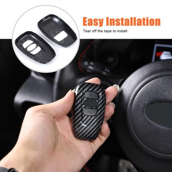 Black Carbon Fiber Pattern Key Fob Cover For Subaru BRZ Legacy Impreza WRX/Sti