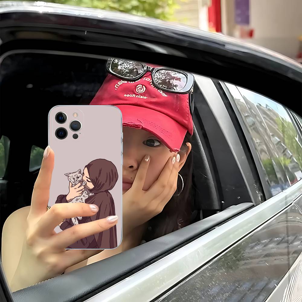 Muslim Arabic Hijab Girl For IPhone 17 16 16e 15 14 13 12 11 Pro Max Mini Plus Phone Case