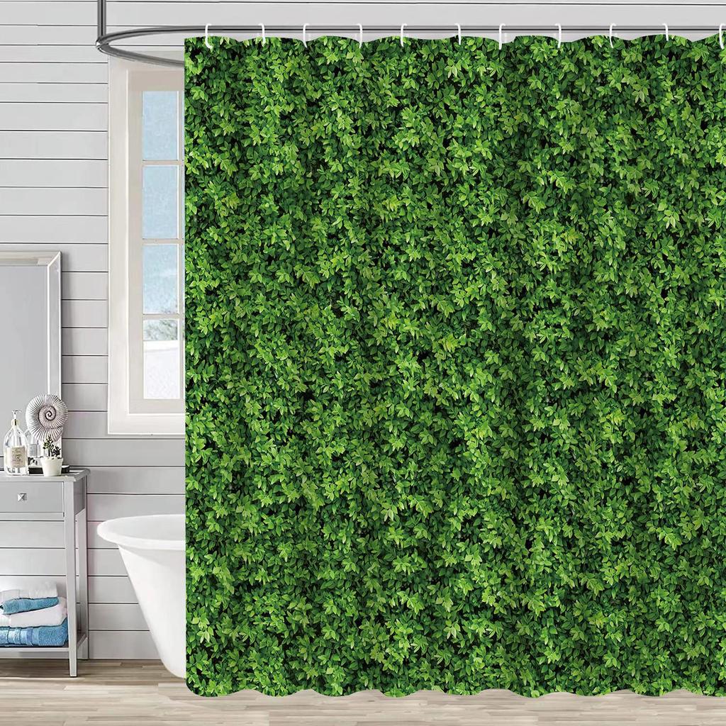 Shower Curtain Waterproof And Mildew-Proof 3D Digital Printing Plant Stone Printing Shower Bathroom Partition