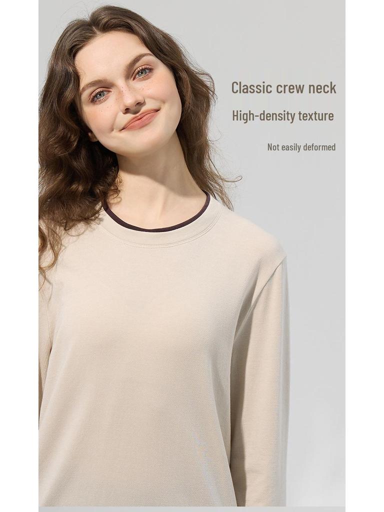 Merino Wool Seamless Color Block Two-Piece Sports Long Sleeve T-Shirt