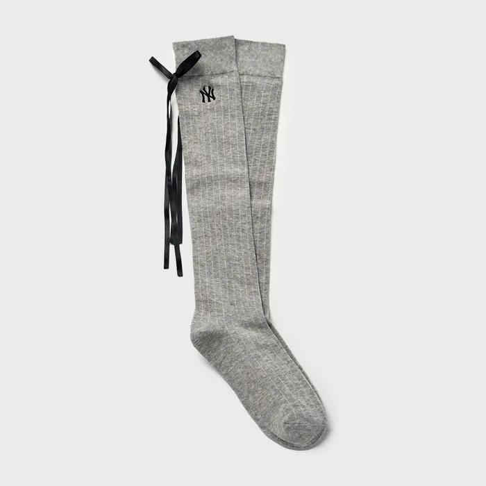 MLB Summer Ribbon Knee Socks NY (Melange Grey)