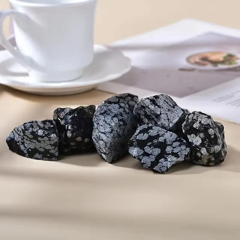 Natural Snowflake Obsidian Raw Stone Aromatherapy Diffuser Stone Decorative Collection Of Mineral Specimens Holiday Gift