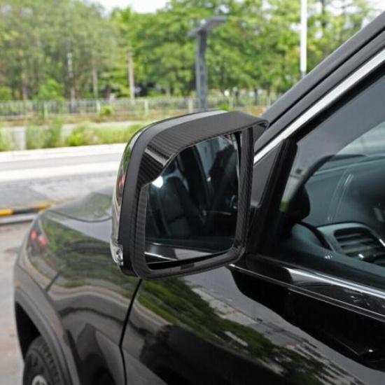 Carbon Side Mirror Rain Eyebrow Cover Trim Accessories For Dodge Durango 11-2024