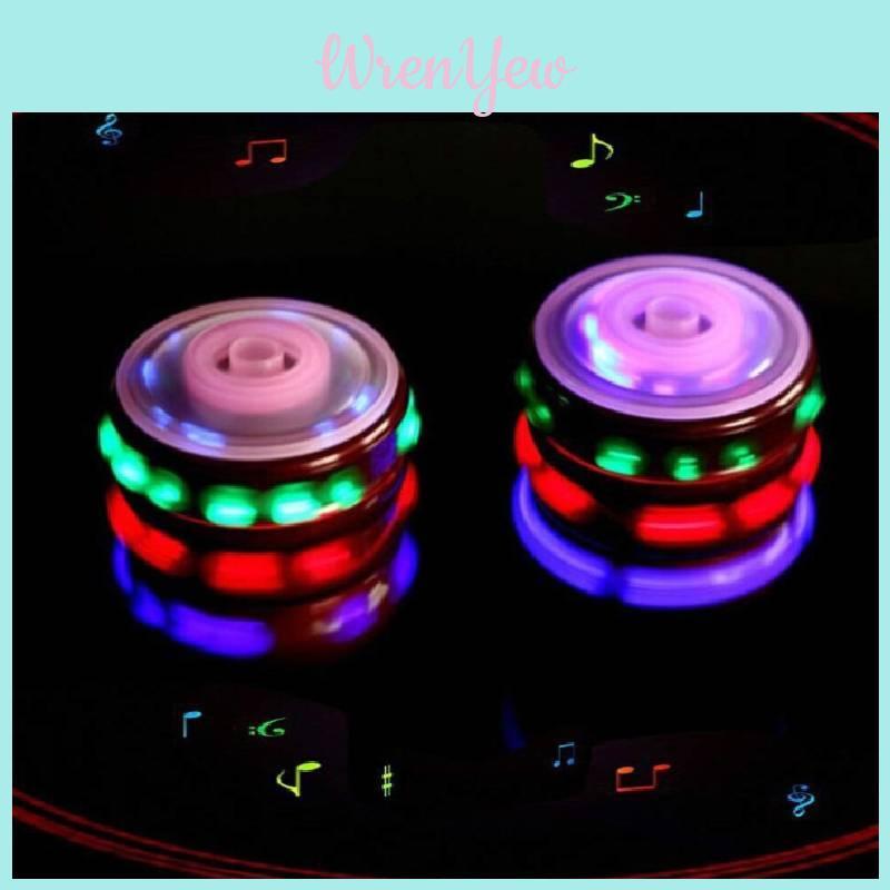 Colorful Flashing Musical Plastic Spinning Top Set With Battery-powered Lights