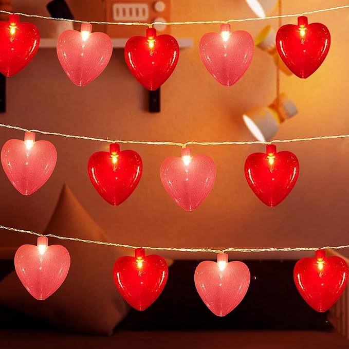 

Heart Shaped String Lights Battery Case Love Heart Fairy Lights Garland Wedding Valentines Day Party Decor Lamp Valentines Gift 1.5m 10leds