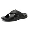 Mode Herren Leder Hausschuhe Bequem Atmungsaktiv Sommer Übergröße Sandalen für Herren mit Weichsohle