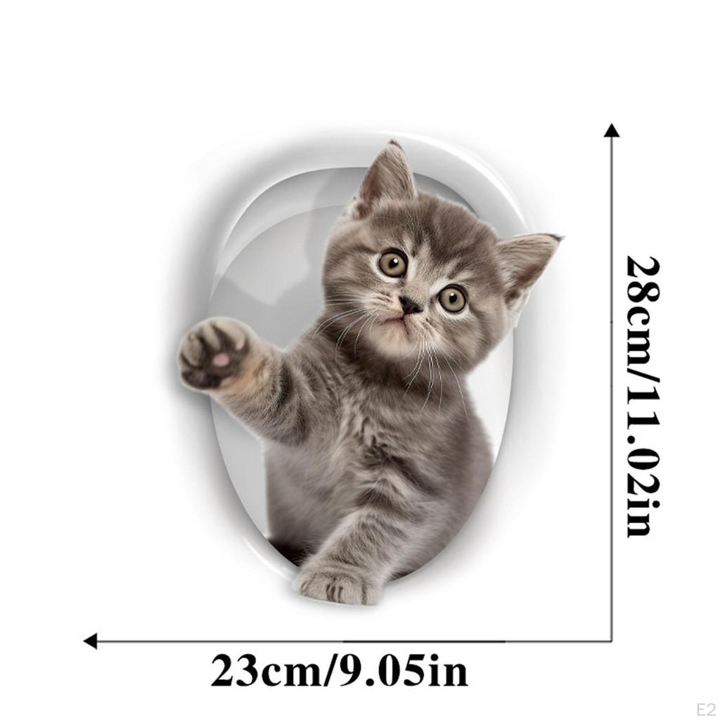 Adorable Kitten Toilet Seat Cover Sticker - Funny Bathroom Decor