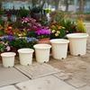 Durable Balcony Herb Planters Resin Flowerpot with Drainage Holes And Saucer Breathable Plant Pot for Indoor Outdoor High Efficiency Nutrient