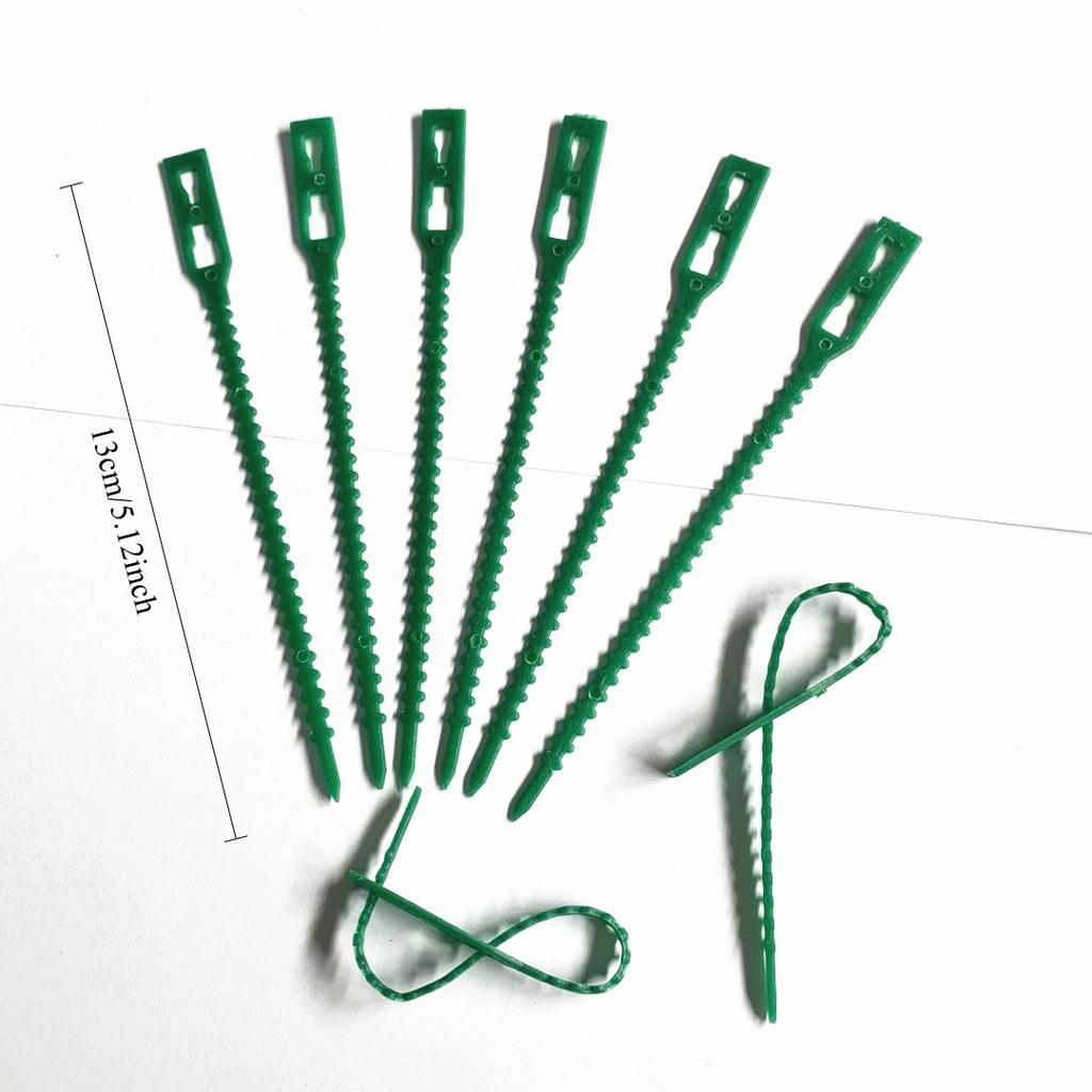 20/50/100Pcs 5.12-inch Green Garden Cable Ties are reusable garden ties used for decorating outdoor gardens, potted plants, and as holiday gifts.