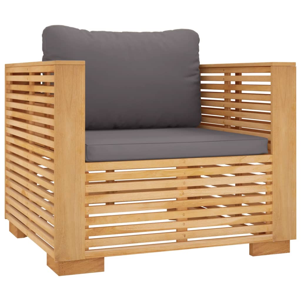 5 Piece Garden Lounge Set with Cushions Solid Teak Wood
