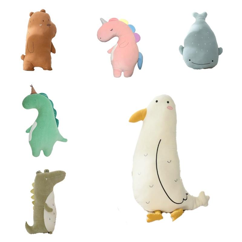Large Soft Plush Dinosaur Pillow For Kids Cartoon Animal Design Nordic Style 75cm Height