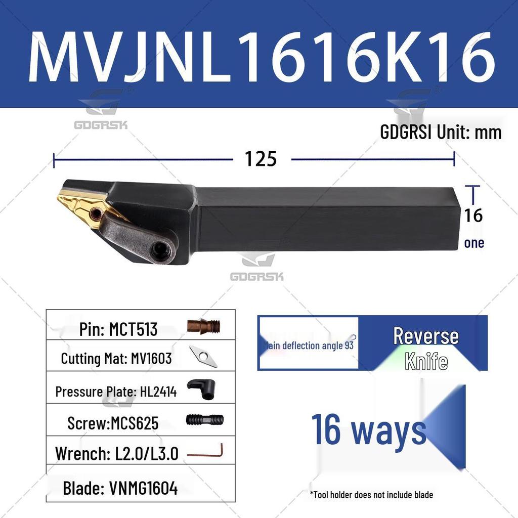 92° CNC Lathe External Turning Tool Holder (MVJNR1616K16/2020K16)