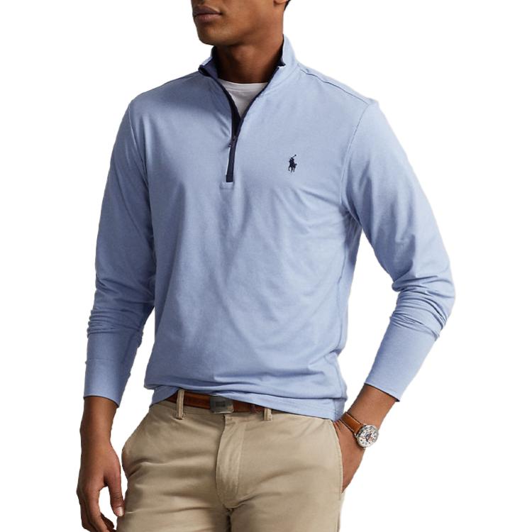 Polo Ralph Lauren Ss23 Logo Half-Zip Sweatshirt Men sweatshirt Blue MNPOKNI16822774-400