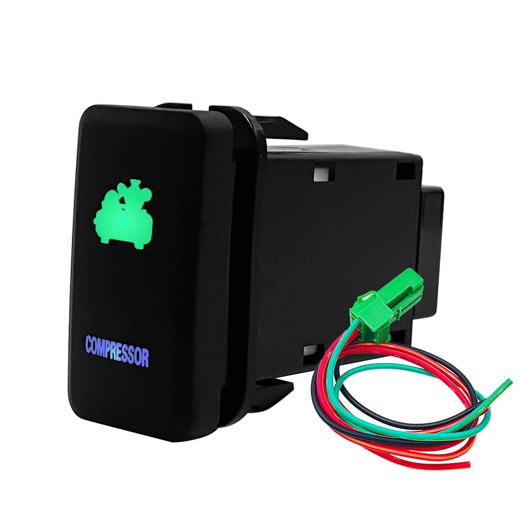 12V Winch Power Green Blue Button Switch Car LED Light Bar Compressor Aux ON OFF For Toyota Tacoma FJ Cruiser Highlande Hilux