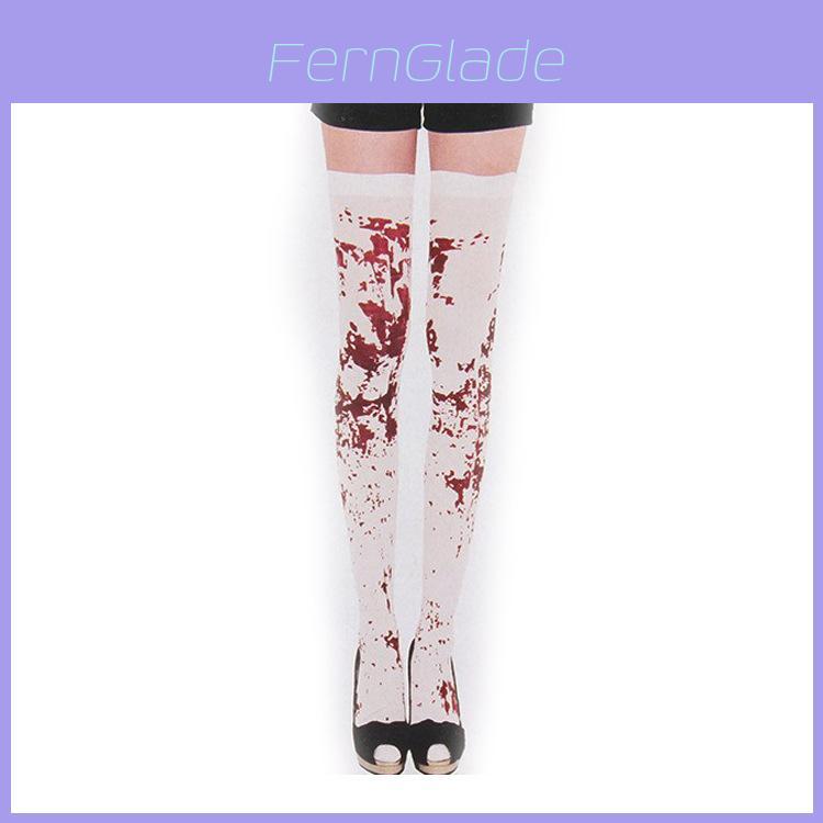 Halloween Blood Dripping Skeleton Socks With Cotton Fabric For Cosplay Costume Accessories