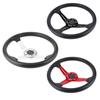 14in  Car Steering Wheel PU Leather Aluminium Alloy W/Horn Button Modified