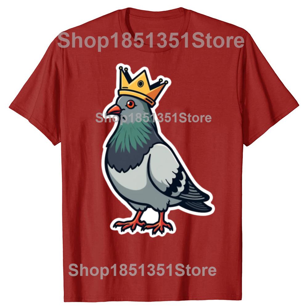 Funny Pigeon King Birds Graphic Tshirts Men Womens Fashion Casual Tshirt 100 Cotton Loose Oversized T Shirt
