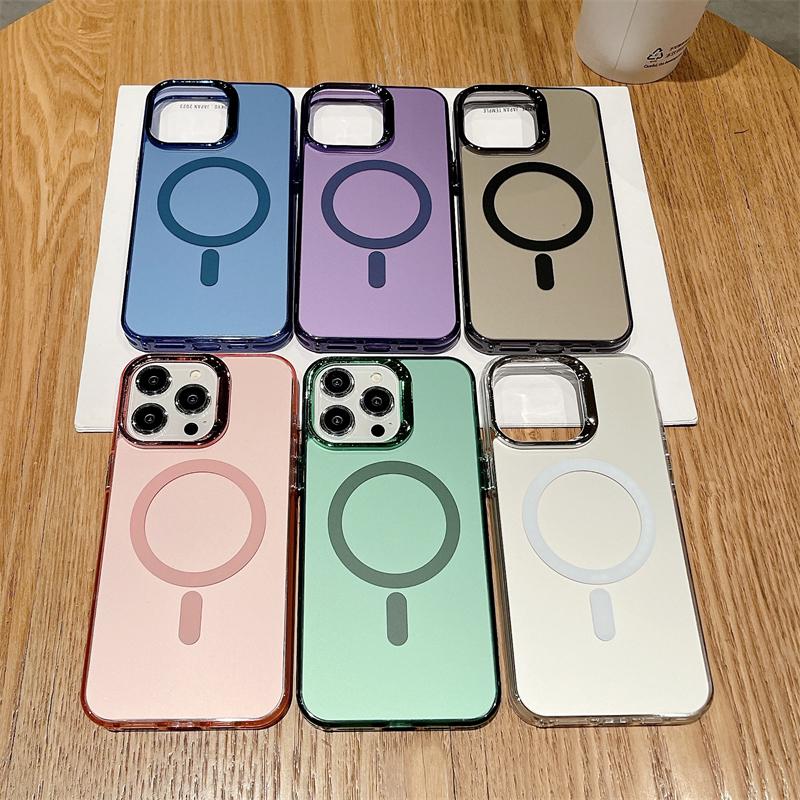 Luxury Matte Laser Magsafe  Colorful for Magnetic Wireless Charge Case for IPhone 16 15 14 Plus 13 12 11 Pro Max Shockproof Full Protection Cover
