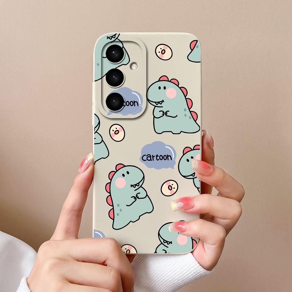 Funda para Teléfono Para Samsung A05 A36 A56 A26 S25 Plus Ultra F14 A05S A16 Funda Silicona Líquida Encantadora Cubierta de Dinosaurio A Prueba de Golpes Protectora Para Samsung Capas