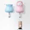 Cute Wall Coat Hook Lucky Bag Cat Shape Punch Free Self Adhesive Decorative Coat Hook for Hanging