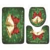 4pcs Shower Christmas Curtain Toilet Cushion Set Cover Mat Pad Rug Xmas Bathroom